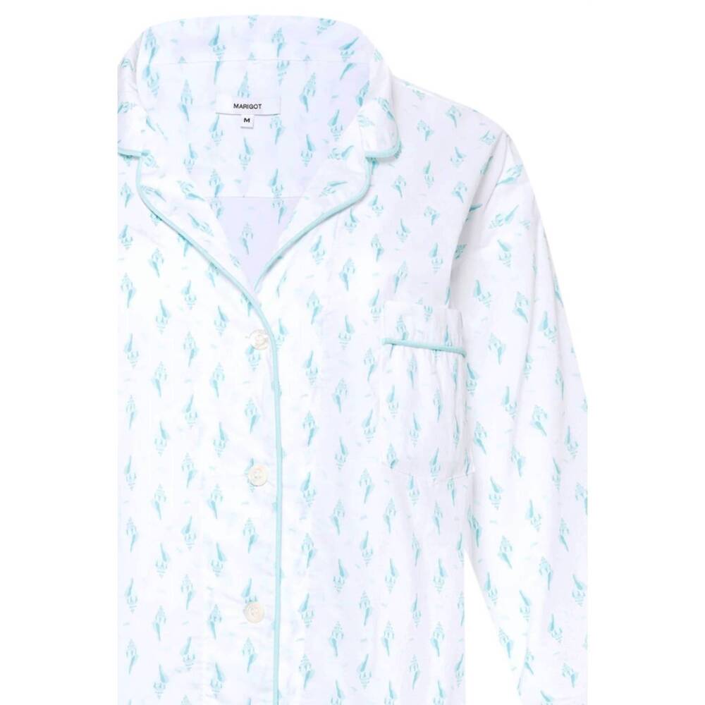 NEW MARIGOT lorient short pajama set in aqua shells